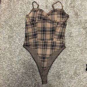 Brown Plaid, One Piece